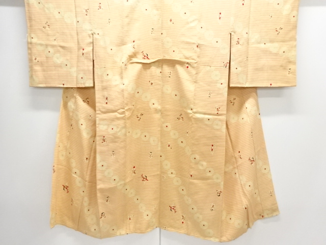 JAPANESE KIMONO / ANTIQUE JUBAN / SILK / KINSHA / GOSHO DOLL & KIKU